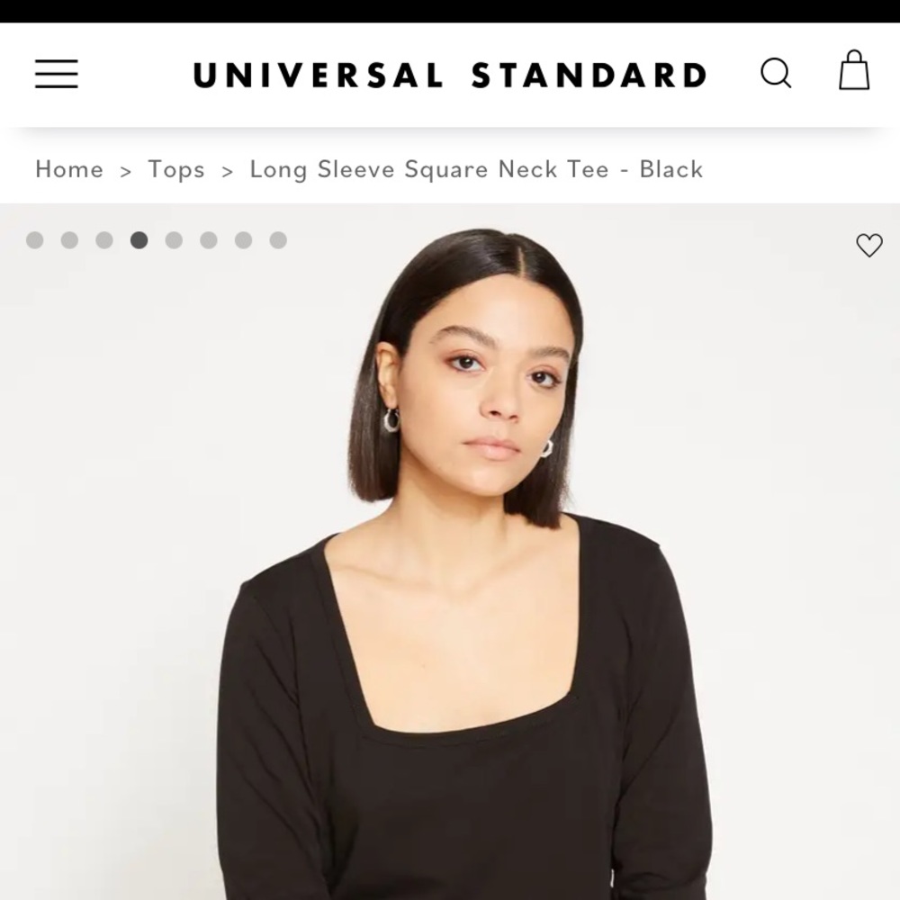 Universal Standard Long Sleeve Square Neck Tee 2XS (size 6-8 women’s)